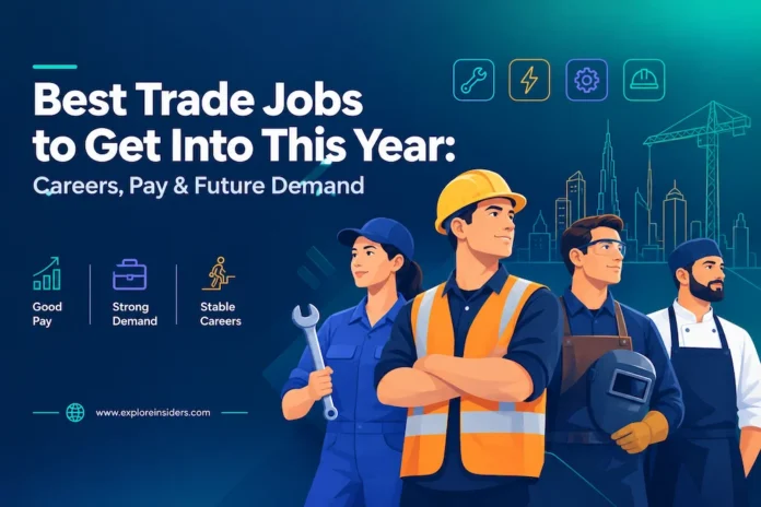 Skilled trades worker in safety gear representing best trade jobs to get into in 2026 & 2027